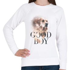 PRINTFASHION Golden Retriever - Good Boy - Női pulóver - Fehér