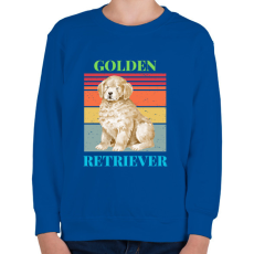 PRINTFASHION Golden Retriever - Gyerek pulóver - Királykék