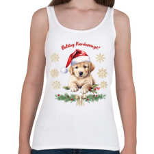 PRINTFASHION Golden retriever karácsony - Női atléta - Fehér női trikó