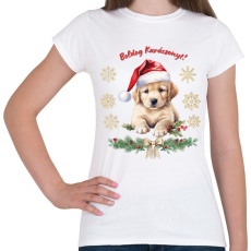PRINTFASHION Golden retriever karácsony - Női póló - Fehér
