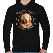 PRINTFASHION Golden retriever - Legjobb barátom - Férfi kapucnis pulóver - Fekete férfi pulóver, kardigán