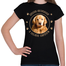 PRINTFASHION Golden retriever - Legjobb barátom - Női póló - Fekete női póló