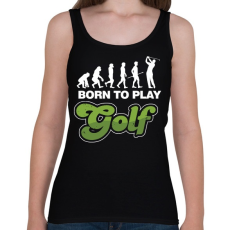 PRINTFASHION Golf evolúció - Női atléta - Fekete