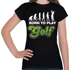 PRINTFASHION Golf evolúció - Női póló - Fekete