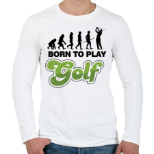 PRINTFASHION Golfozás evolúció - Férfi hosszú ujjú póló - Fehér férfi póló