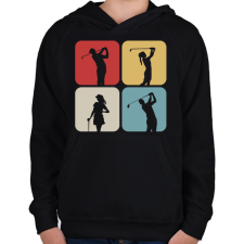 PRINTFASHION Golfozók - Gyerek kapucnis pulóver - Fekete gyerek pulóver, kardigán