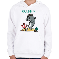 PRINTFASHION Golphin - Gyerek kapucnis pulóver - Fehér gyerek pulóver, kardigán