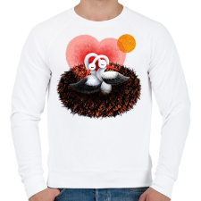 PRINTFASHION Gólya család - Férfi pulóver - Fehér férfi pulóver, kardigán