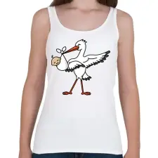 PRINTFASHION Gólya hozta Gyermek! - Női atléta - Fehér női trikó