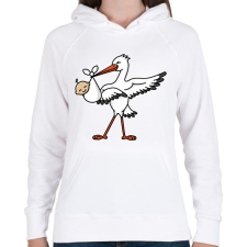 PRINTFASHION Gólya hozta Gyermek! - Női kapucnis pulóver - Fehér női pulóver, kardigán