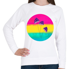 PRINTFASHION Gombácskák - Női pulóver - Fehér