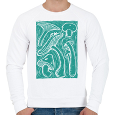 PRINTFASHION Gombák - Férfi pulóver - Fehér
