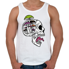PRINTFASHION Gombás koponya - Férfi atléta - Fehér