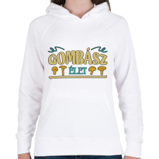 PRINTFASHION Gombász élet - Női kapucnis pulóver - Fehér női pulóver, kardigán