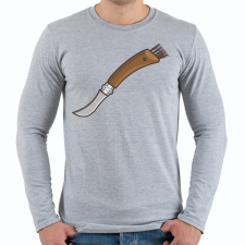 PRINTFASHION Gombász kés - Férfi hosszú ujjú póló - Sport szürke férfi póló