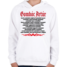 PRINTFASHION Gombóc Artúr és a világ összes csokoládéja - Gyerek kapucnis pulóver - Fehér