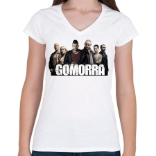 PRINTFASHION Gomorra - Női V-nyakú póló - Fehér női póló