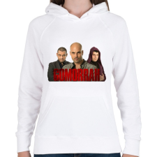 PRINTFASHION Gomorrah - Női kapucnis pulóver - Fehér női pulóver, kardigán