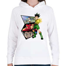 PRINTFASHION Gon Freecss - Női kapucnis pulóver - Fehér női pulóver, kardigán