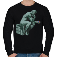 PRINTFASHION Gondolkodás - Férfi pulóver - Fekete férfi pulóver, kardigán