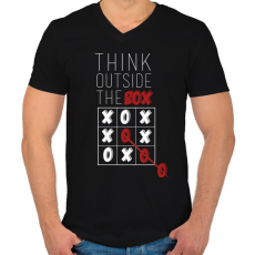 PRINTFASHION Gondolkodj. - Férfi V-nyakú póló - Fekete