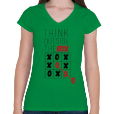 PRINTFASHION Gondolkodj. - Női V-nyakú póló - Zöld