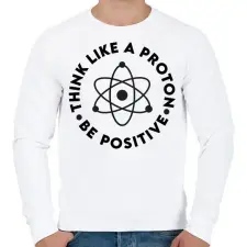 PRINTFASHION Gondolkodj pozitívan - Férfi pulóver - Fehér férfi pulóver, kardigán