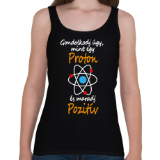 PRINTFASHION Gondolkodj úgy, mint egy proton és maradj pozitív - Női atléta - Fekete