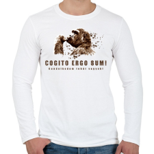 PRINTFASHION Gondolkodom tehát vagyok - Férfi hosszú ujjú póló - Fehér férfi póló