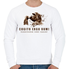 PRINTFASHION Gondolkodom tehát vagyok - Férfi pulóver - Fehér férfi pulóver, kardigán