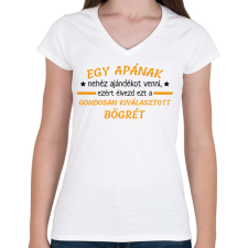 PRINTFASHION Gondosan kiválasztott bögre - Női V-nyakú póló - Fehér női póló