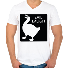 PRINTFASHION Gonosz nevetés - Férfi V-nyakú póló - Fehér férfi póló