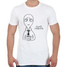 PRINTFASHION Good morning - Jó reggelt kávézás - Férfi póló - Fehér férfi póló