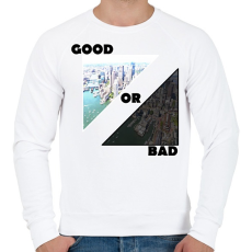 PRINTFASHION Good Or Bad - Férfi pulóver - Fehér