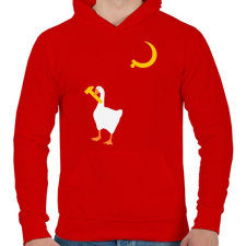 PRINTFASHION Goose Game - Férfi kapucnis pulóver - Piros férfi pulóver, kardigán