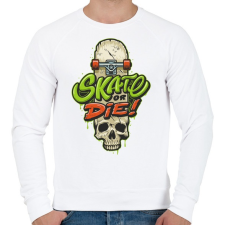 PRINTFASHION Gördeszka - skate or die - Férfi pulóver - Fehér férfi pulóver, kardigán