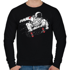 PRINTFASHION Gördeszkás Asztronauta - Férfi pulóver - Fekete férfi pulóver, kardigán
