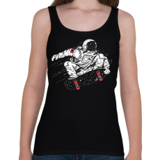 PRINTFASHION Gördeszkás Asztronauta - Női atléta - Fekete
