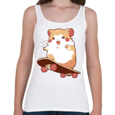 PRINTFASHION Gördeszkás hörcsög - Női atléta - Fehér női trikó