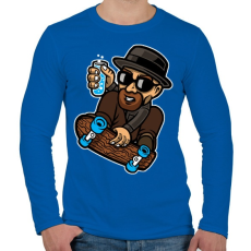 PRINTFASHION Gördeszkás kémikus - Férfi hosszú ujjú póló - Királykék