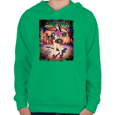 PRINTFASHION Gördeszkás lány - Gyerek kapucnis pulóver - Zöld