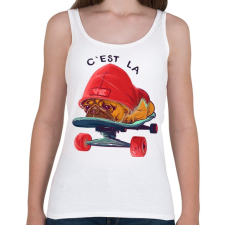 PRINTFASHION Gördeszkás mopsz - Női atléta - Fehér női trikó