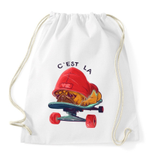 PRINTFASHION Gördeszkás mopsz - Sportzsák, Tornazsák - Fehér tornazsák