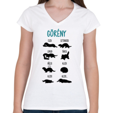 PRINTFASHION Görény - Női V-nyakú póló - Fehér