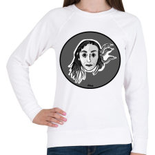 PRINTFASHION Gorgó - Női pulóver - Fehér női pulóver, kardigán