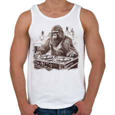 PRINTFASHION Gorilla DJ - Férfi atléta - Fehér
