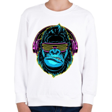 PRINTFASHION Gorilla DJ - Gyerek pulóver - Fehér