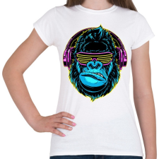 PRINTFASHION Gorilla DJ - Női póló - Fehér női póló