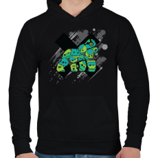 PRINTFASHION Gorilla Faces - Férfi kapucnis pulóver - Fekete