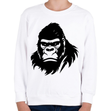 PRINTFASHION Gorilla fej - Gyerek pulóver - Fehér gyerek pulóver, kardigán